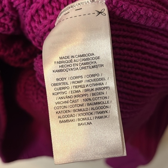 Ralph Lauren Black Label Fuchsia 100% cotton Cable Knit Sweater Sz SP - Picture 9 of 11